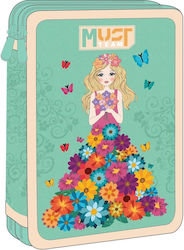 Double Filled Pencil Case Must Team 15x5x21 Flower Dress