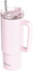 Quokka Handled Tumbler Θερμός Ανοξείδωτο BPA Free 950ml Light Pink με Καλαμάκι και Λαβή