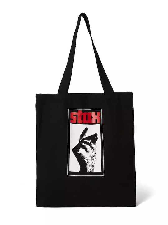 Huf X Stax Tote Unisex Bag Cotton Canvas Black Ac01039-black