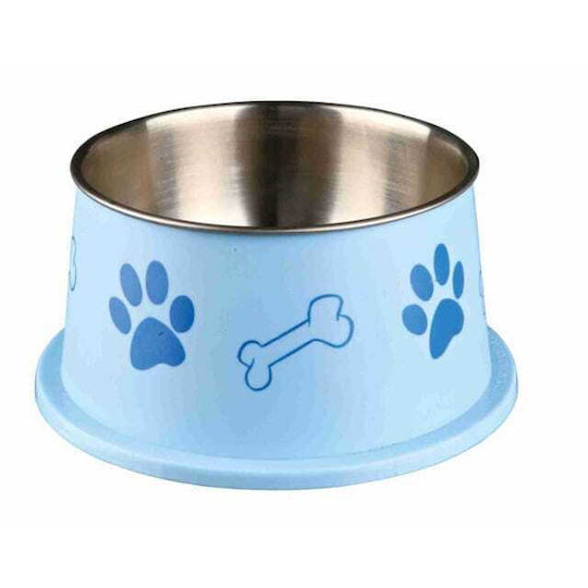 Bol Trixie pentru urechi lungi albastru din oțel inoxidabil și plastic 0,9L 19cm