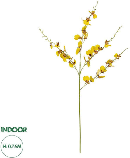 Globostar Künstlicher Dekozweig Gelbe Orchidee Y76cm