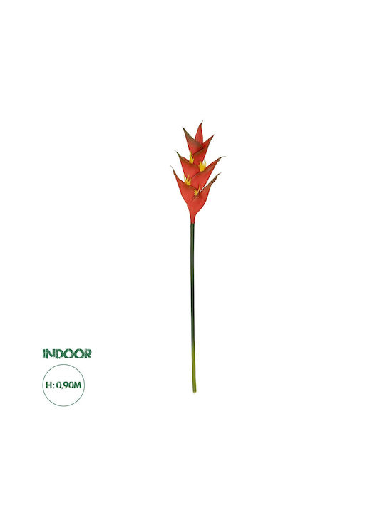 Globostar Artificial Garden Red Bird of Paradise Decorative Branch 21398 Y90cm