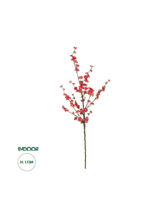 Globostar Artificial Garden Chinese Red Plum Blossom Branch 21459 Artificial Decorative Red Cherry Branch Y113cm
