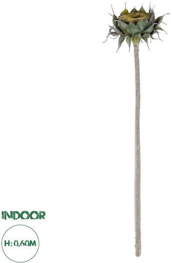 Globostar Artificial Decorative Green Sunflower Branch 21378 Y60cm