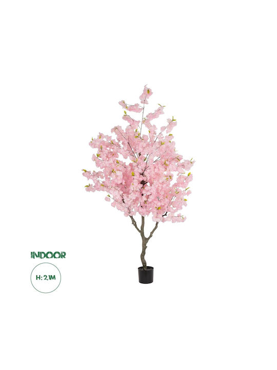 Globostar Artificial Garden Pink Cherry Blossom Tree 20678 Decorative Artificial Tree Pink Cherry Blossom H200cm