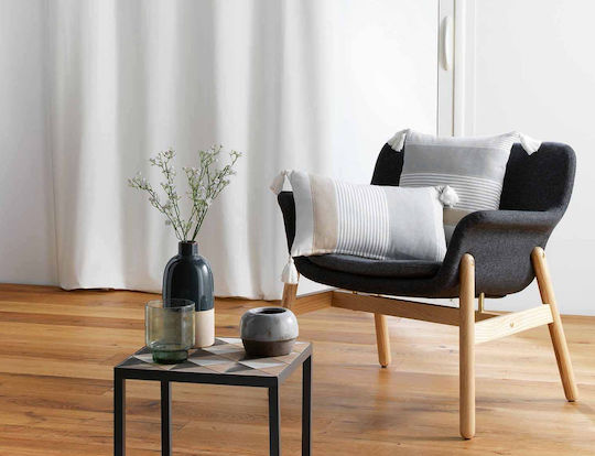 Douceur d'Intérieur Sofa Cushion Iliade Douceur Made of 100% Cotton Grey 1608225 30x50cm