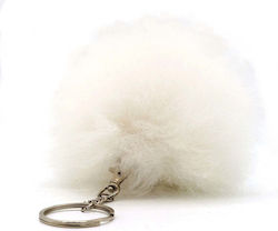 Inkari Alpaca-off White Fluffball-keychain-bag Charm