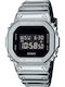 G-shock Дигитален Мъжки Часовник 43мм На Батерия с Сребърно Каучуково Каишка