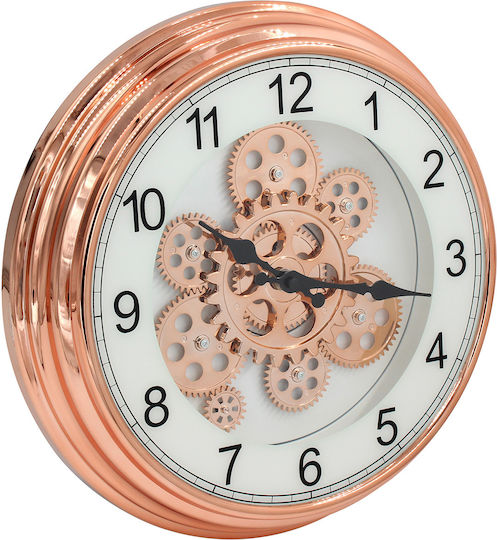 Wall Clock Plastic Ø38x7 cm Rose Gold Gear Movement Mechanism Keskor 16021