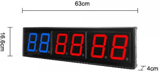 Viking C-2010 Wanduhr Digital 63x16cm