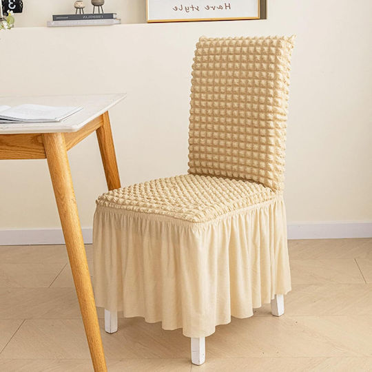 Elastischer Stuhlbezug Beige Rückenlehne 45x65cm Galifas 925650 Galifas