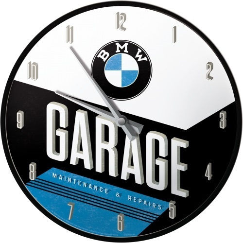 Nostalgic Metal Wall Clock Bmw Carage 51077 Multicolor Metal 31 Cm
