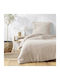 Douceur d'Intérieur Duvet Cover Set Cotton Single with Pillowcase 140x200 Angelia Sand