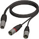 Adam Hall Cable XLR male - 2 x XLR female Μαύρο 1.5m 56200-850