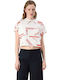 Women's Crop T-shirt Striped White