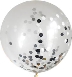Transparenter Ballon Silber Konfetti 3 Größen 19"/48cm