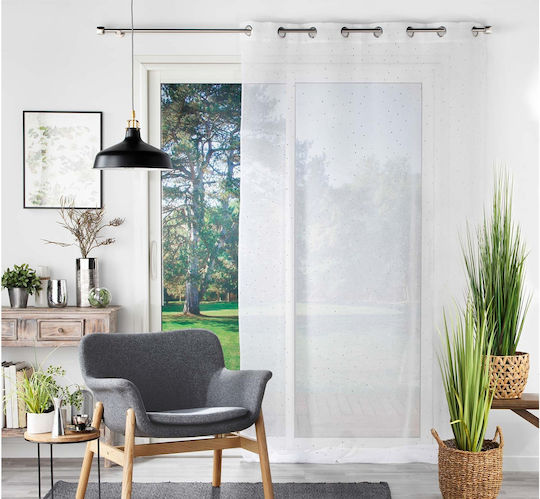 Douceur d'Intérieur Κουρτίνα με Τρουκς Λευκή 140x280εκ.