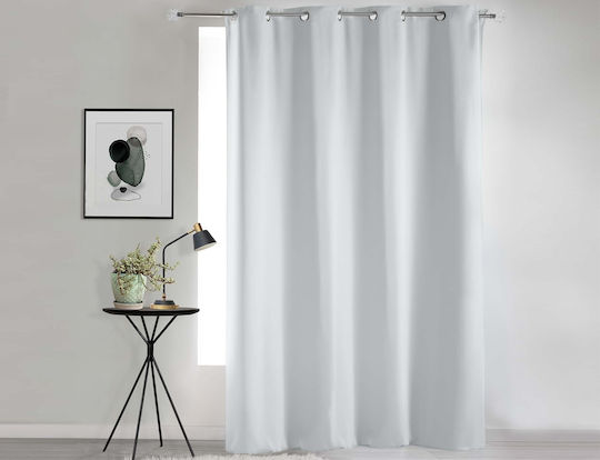 Douceur d'Intérieur Perdea Opacă Cu Capse Albă Zăpadă 135x280cm