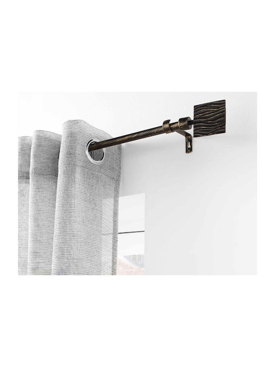 Douceur d'Intérieur Extendable Metallic Curtain Pole Tempo Single Diameter 19mm Length 210-120cm Black/Gold