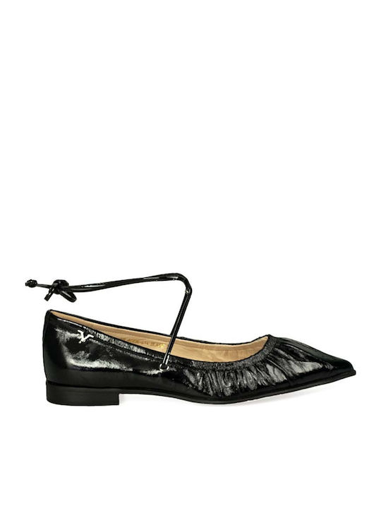 19V69 Leather Ballerinas Black