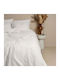White Fabric Set Cearșafuri Single 165x270cm. Essential Alb 3buc