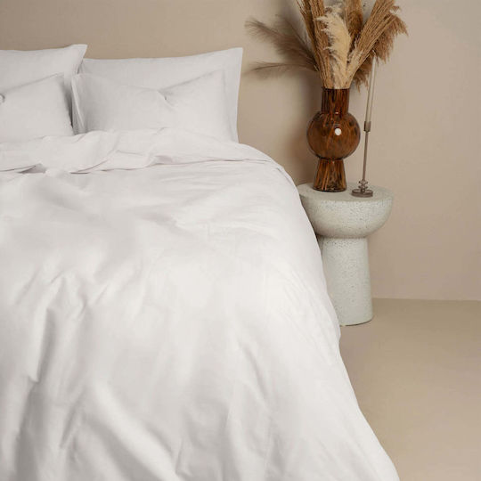 White Fabric Set Cearșafuri Single 165x270cm. Essential Alb 3buc
