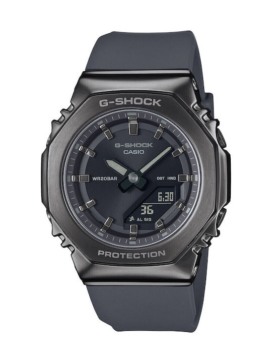 Casio Digital Women's Watch with Gray Rubber Strap