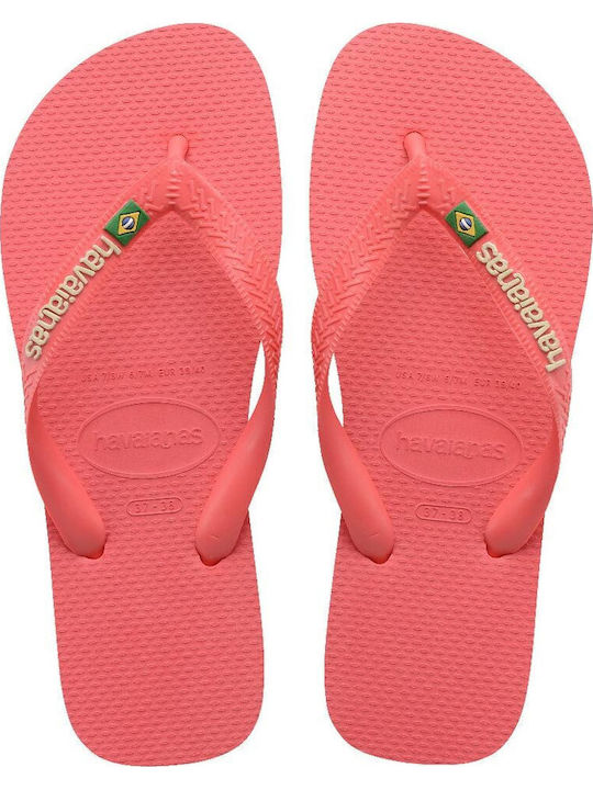 Havaianas Brasil Logo Șlapi damă în Culoare Roșie