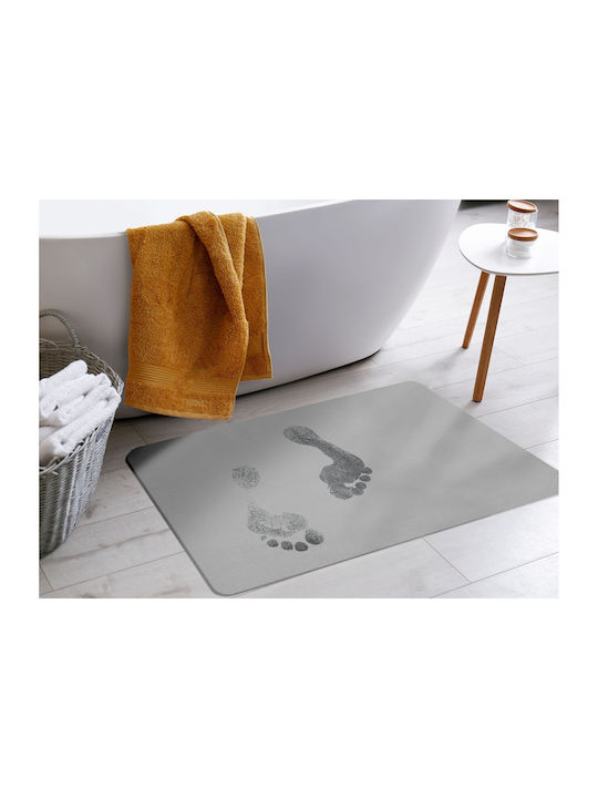Douceur d'Intérieur Non-Slip Bath Mat Diatonella Gray 40x60cm