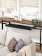 Onole Console Table Wood & Metal Walnut - Black L180xW35xH82cm
