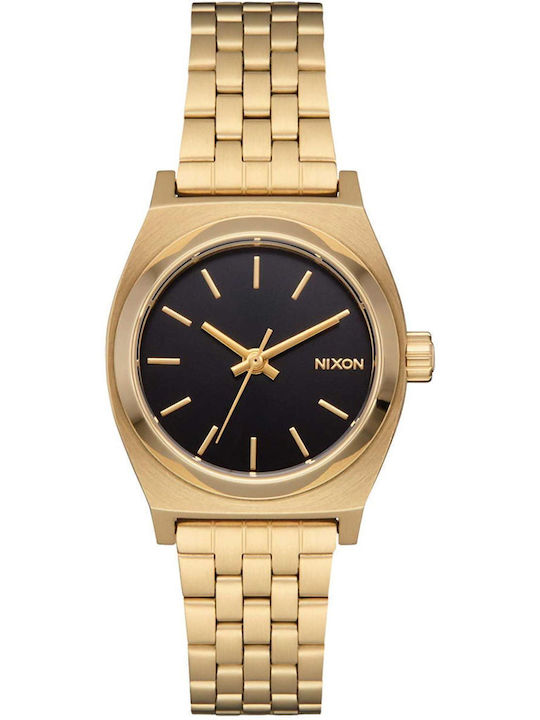 Nixon Time Teller Small Women's Watch with Gold Metal Bracelet