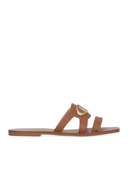 Saba 11 Leather Women's Flat Sandals in Brown Color