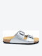 Women's Flat Sandals Anatomic in Silver Color