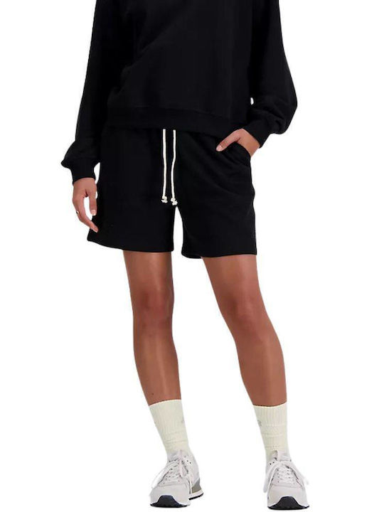 Ws41508-bk New Balance Athletics French Terry Short Black Color