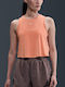 One Classic Γυναικείο Αθλητικό Crop Top Αμάνικο Dri-Fit Apricot Agate, White