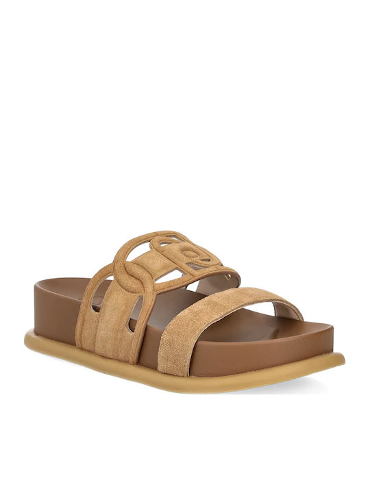 Loren 06 Women's Flat Sandals in Tabac Brown Color