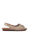 Leather Women's Flat Sandals Anatomic in Beige Color