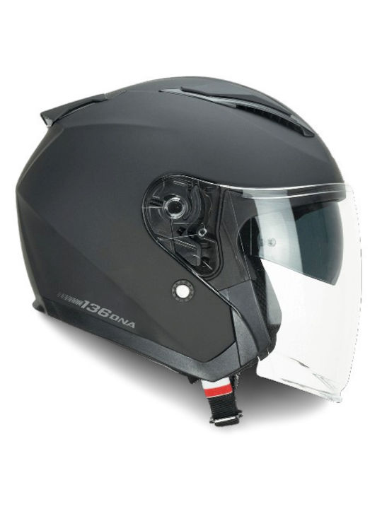 CGM 136 DNA Matt Black Κράνος Μηχανής Jet ECE 22.06 1450gr με Sunvisor