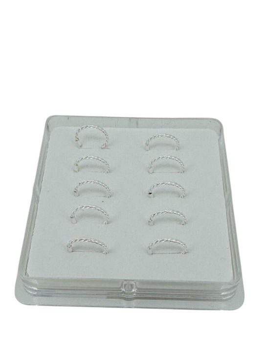 Ro-Ro Accessories Piercing Clicker Nose Earring From White Silver