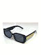 Woman's Fashion Women's Sunglasses with Black Plastic Frame and Black Lens G-98