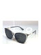 Woman's Fashion Women's Sunglasses with Gray Plastic Frame and Gray Lens G-103