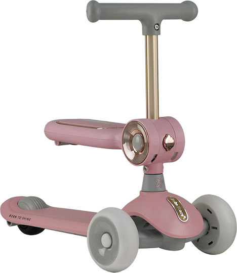 Bebe Stars Kids Scooter X-Ride 3-Wheel with Seat for 12 Months Pink