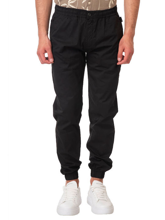 Men's Chinos Elastic in Straight Leg Style Black