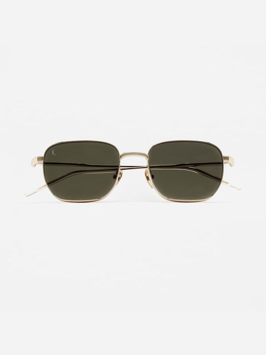 Kaleos Monk Unisex Γυαλιά Ηλίου με Χρυσό Μεταλλικό Σκελετό και Πράσινο Φακό Monk1