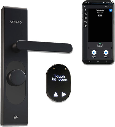 Shelly Loqed Touch Smart Lock Electronic Lock with Bluetooth and Wi-Fi Connectivity Black