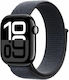 Apple Watch Series 10 χωρίς Οξύμετρο Aluminium 42mm Αδιάβροχο με Παλμογράφο (Jet Black με Ink Sport Loop)