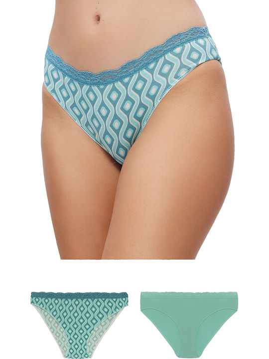 Minerva Invisible Femei Slip 2Pack Mint Green