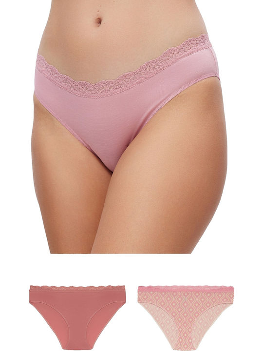 Minerva Invisible Femei Slip 2Pack Pink