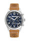 Timberland Men's Watch Chronograph Battery with Brown Leather Strap