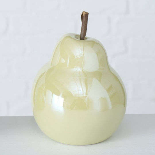 Pară Decorativă din Ceramică Ecru Perlă Fructe Pară Decorativă din Ceramică Ecru Perlă Fructe